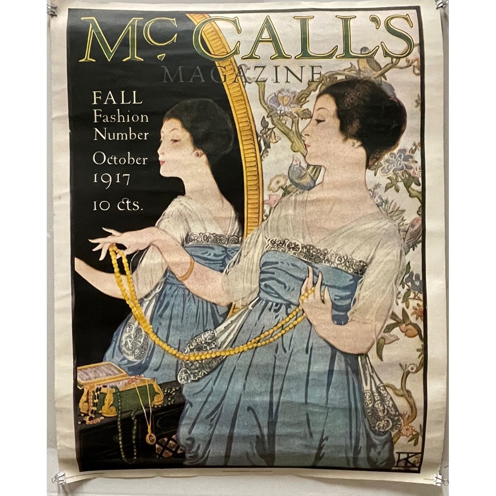 Vintage 1975 McCalls Magazine October 1917 Fall Fashion Cover Poster 21x28